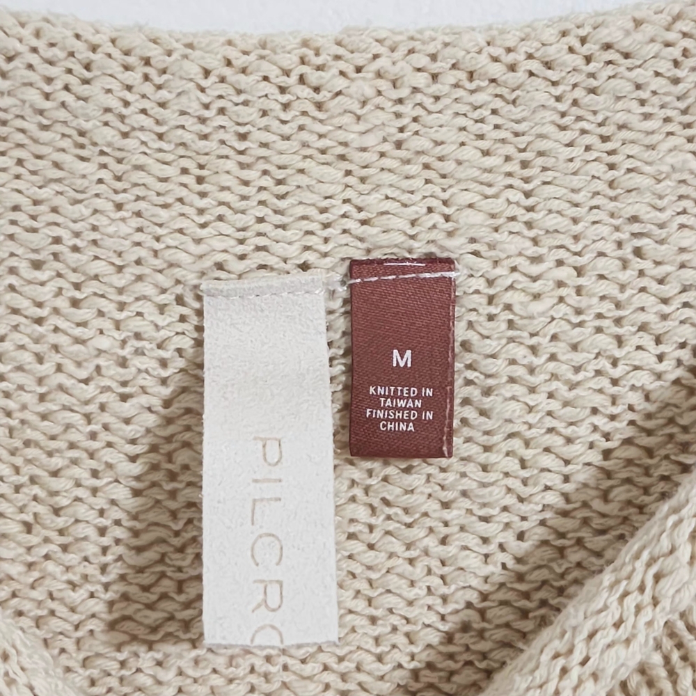 Anthropologie Pilcro Short- Sleeve Graphic Sweater Size M Bohemian Casual Fall - Picture 5 of 9